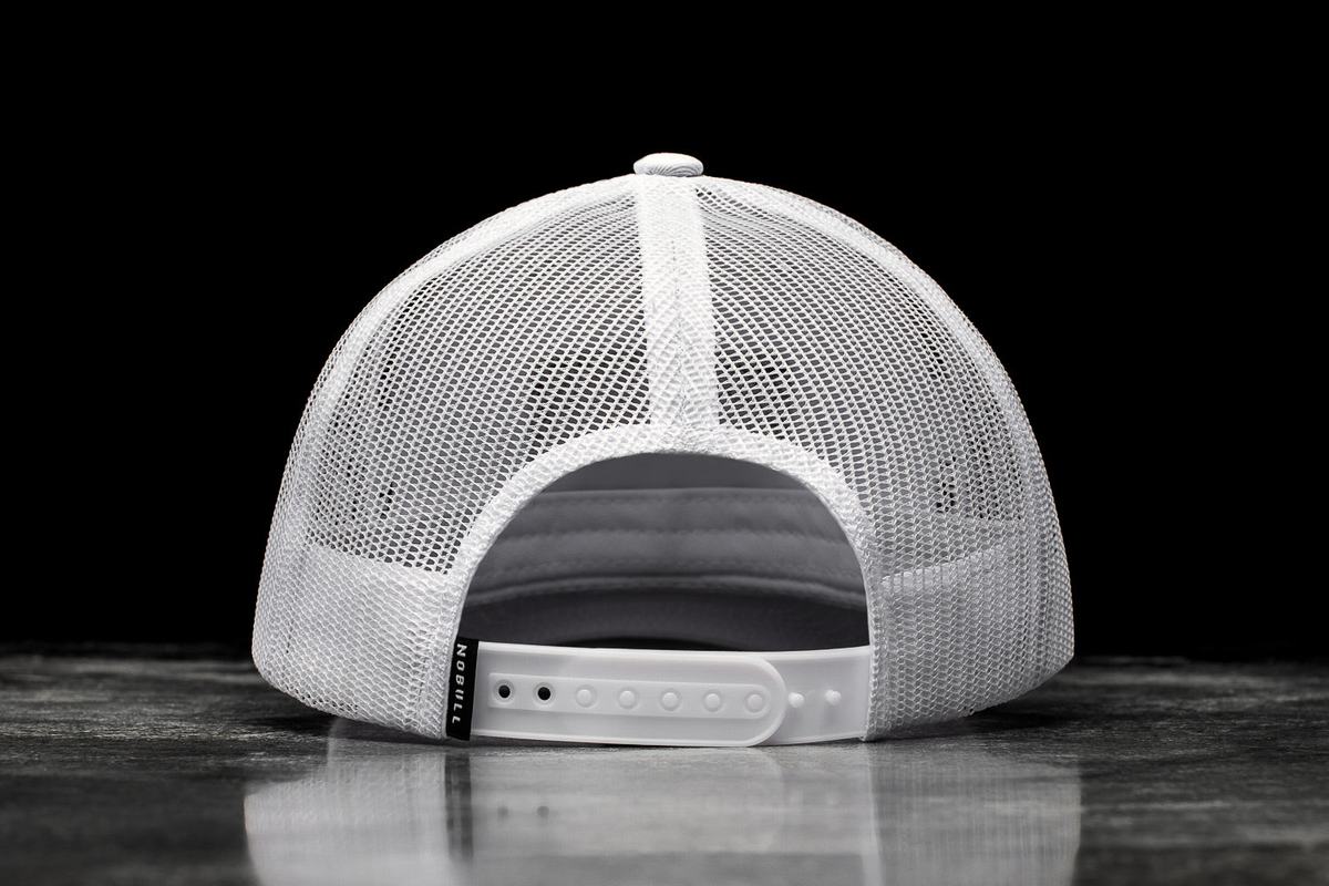 Nobull Curved-Brim Trucker Men's Hats White | Australia (WP2694)